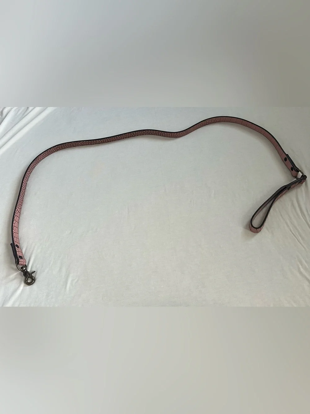 Freebird by Steven Pink Croc-Embossed Leather Dog Leash